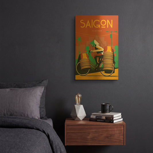 'Saigon Vietnam' By Arctic Frame Gold Metal Wall Art