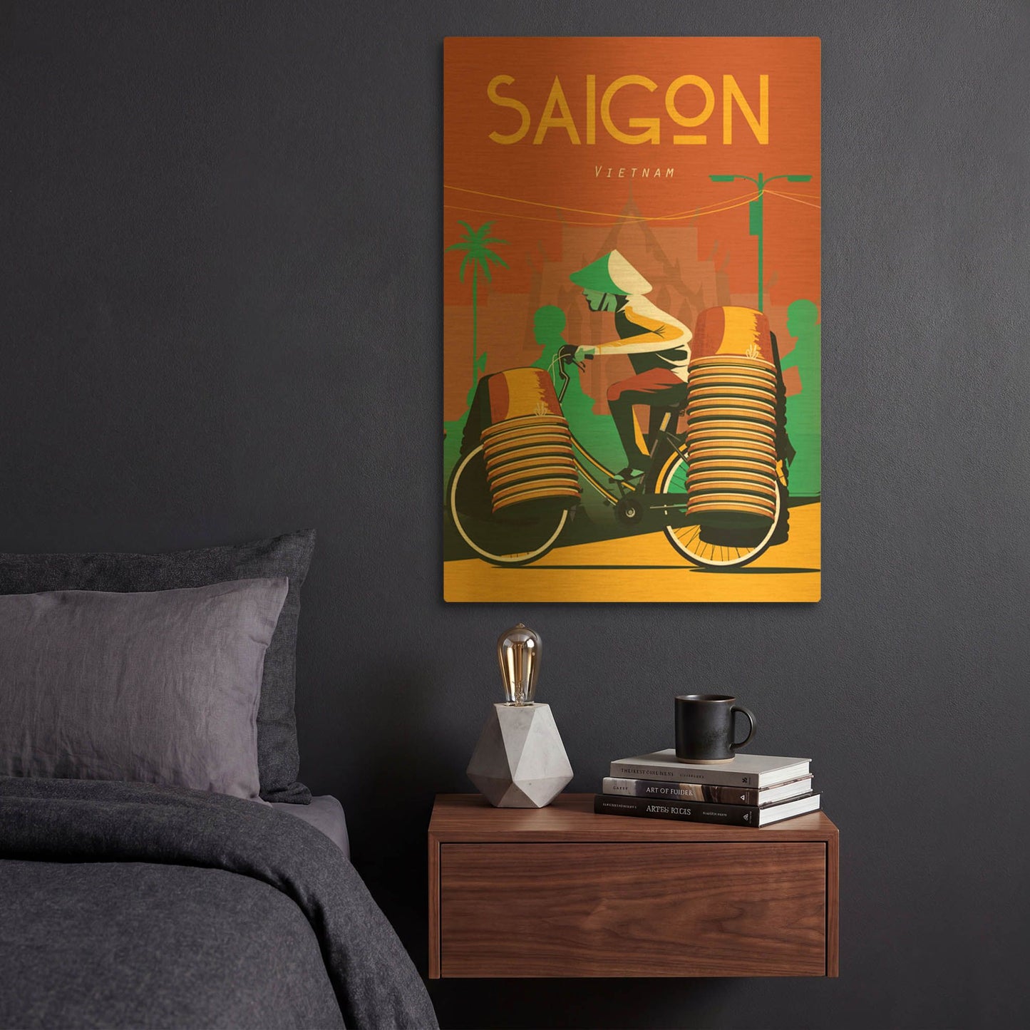'Saigon Vietnam' By Arctic Frame Gold Metal Wall Art