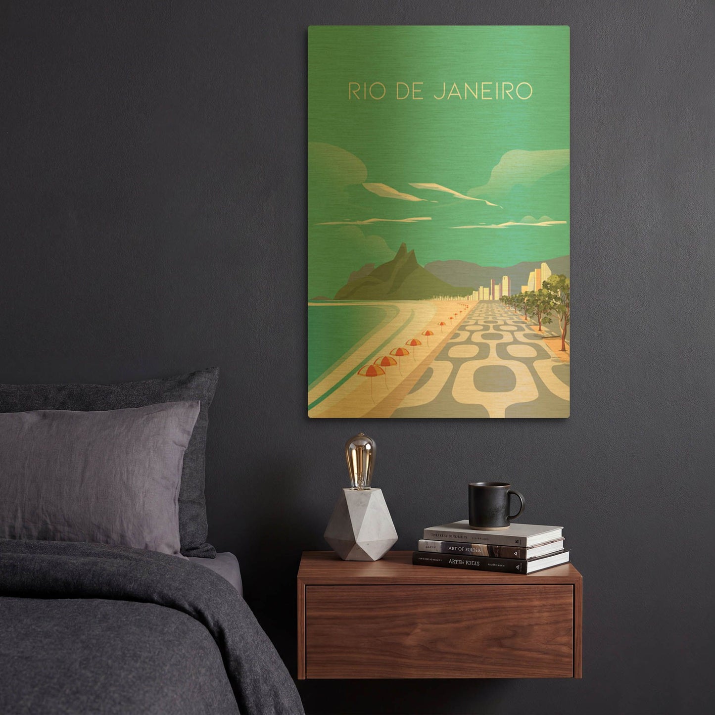 'Rio' By Arctic Frame Gold Metal Wall Art