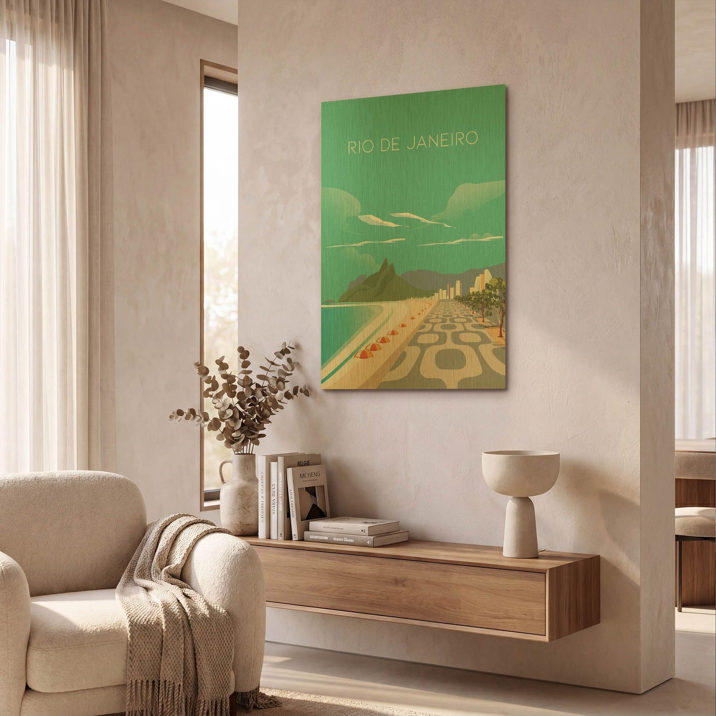 'Rio' By Arctic Frame Gold Metal Wall Art