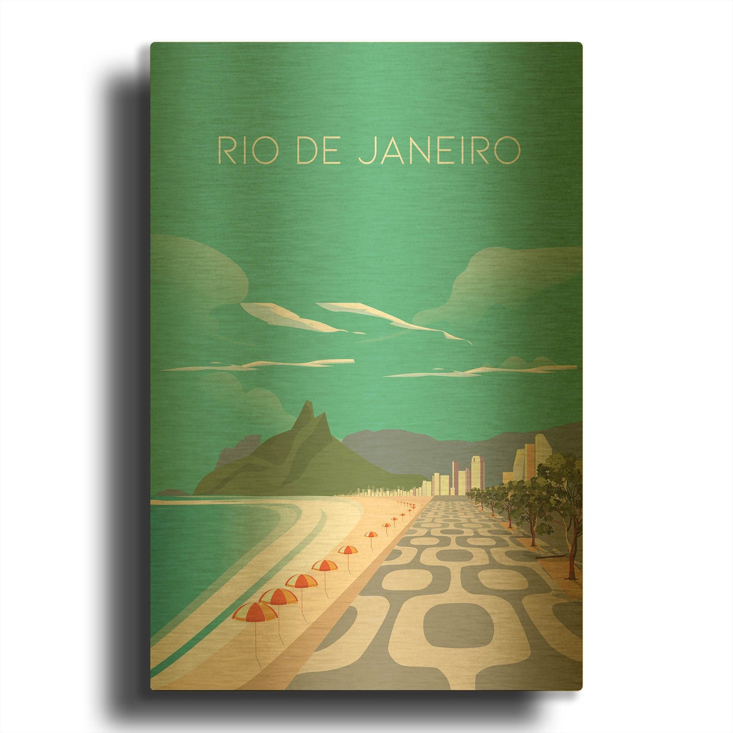 'Rio' By Arctic Frame Gold Metal Wall Art