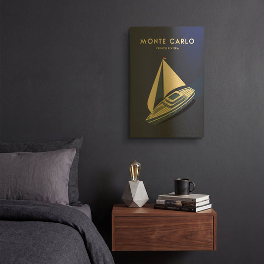 'Montecarlo' By Arctic Frame Gold Metal Wall Art