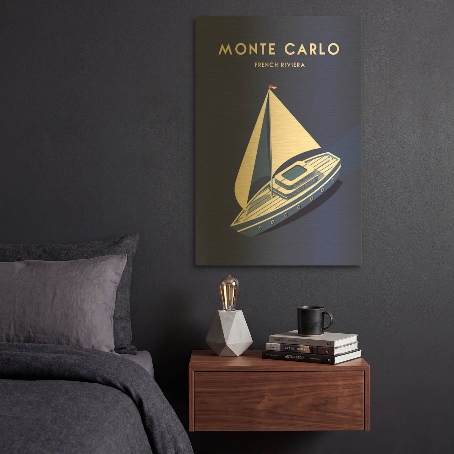 'Montecarlo' By Arctic Frame Gold Metal Wall Art