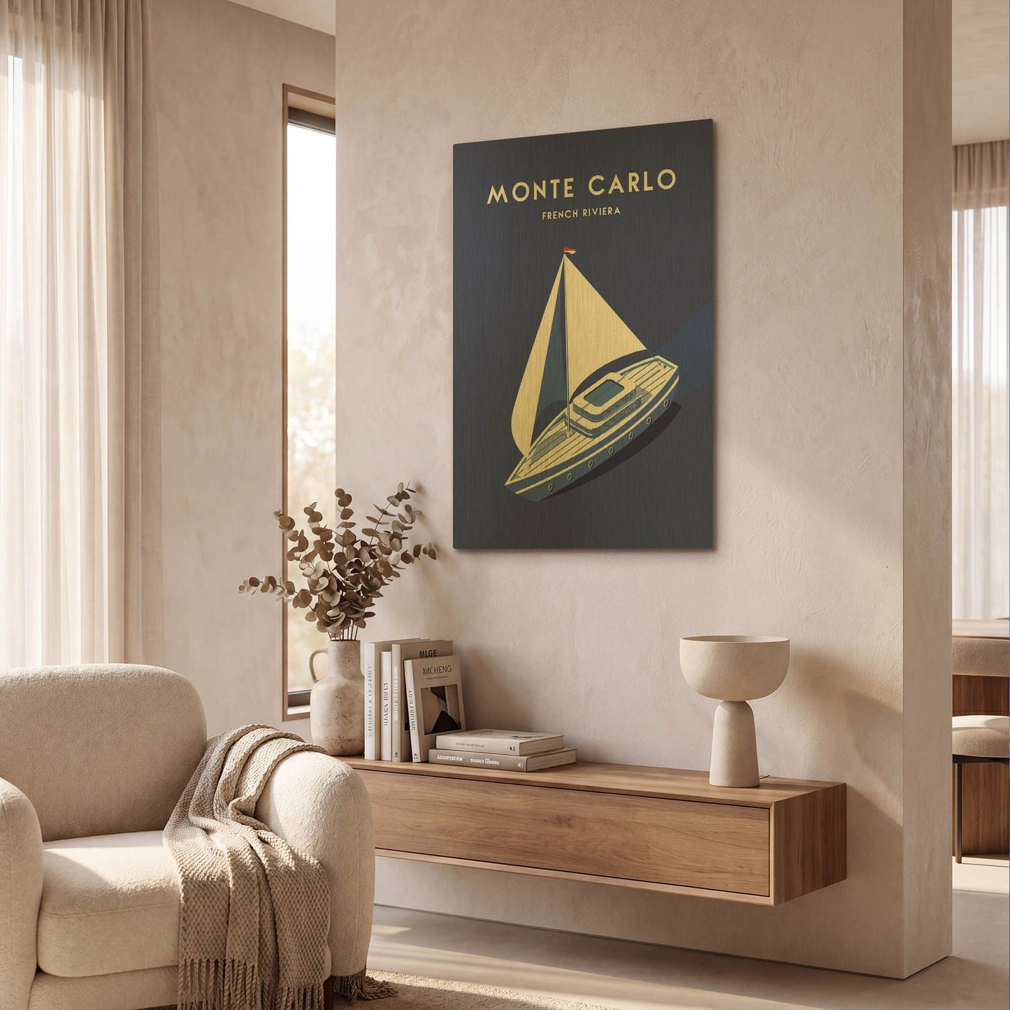 'Montecarlo' By Arctic Frame Gold Metal Wall Art