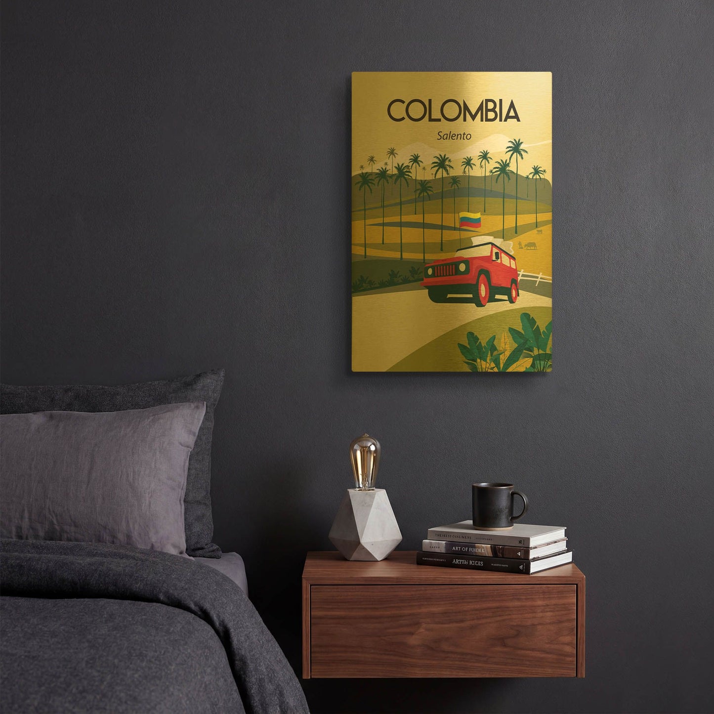 'Colombia' By Arctic Frame Gold Metal Wall Art