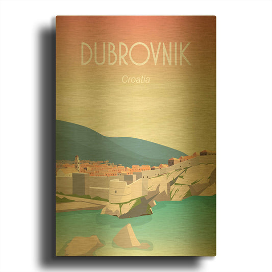 'Dubrovnik' By Arctic Frame Gold Metal Wall Art