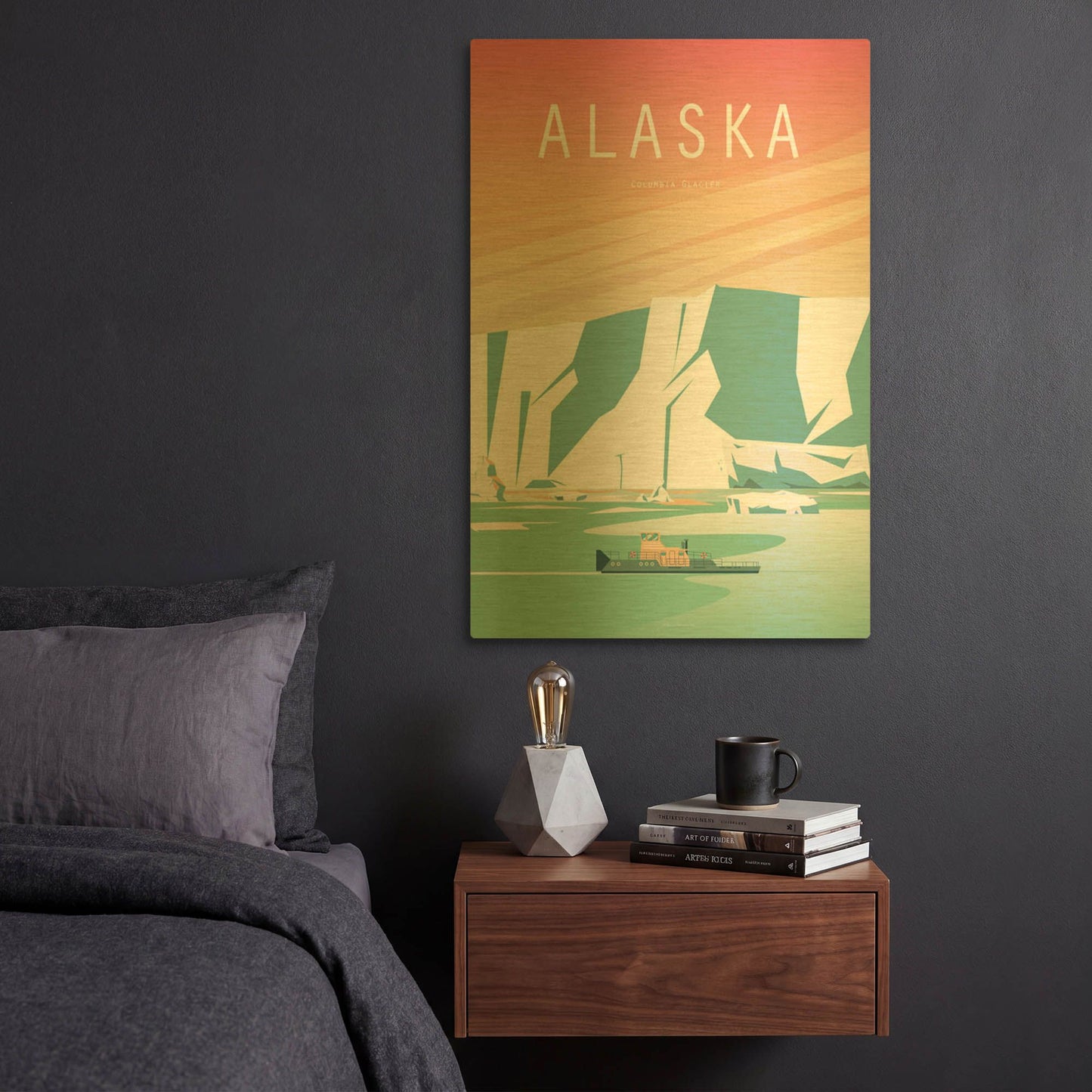 'Alaska' By Arctic Frame Gold Metal Wall Art