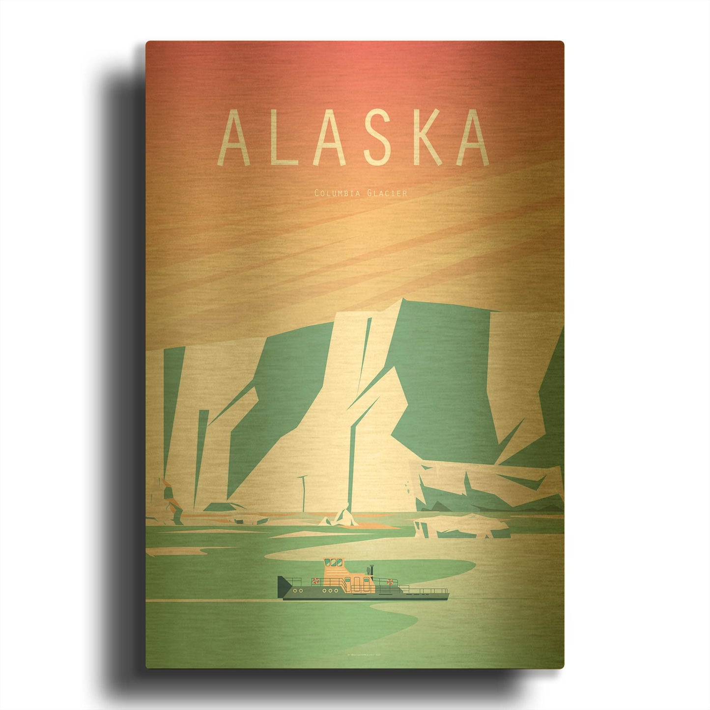 'Alaska' By Arctic Frame Gold Metal Wall Art