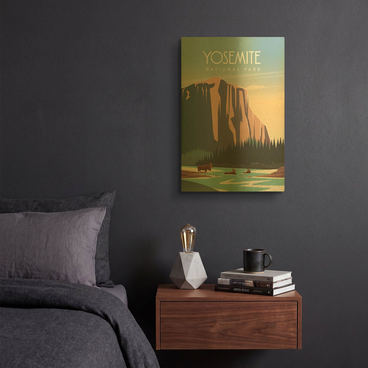 'Yosemite National Park' By Arctic Frame Gold Metal Wall Art