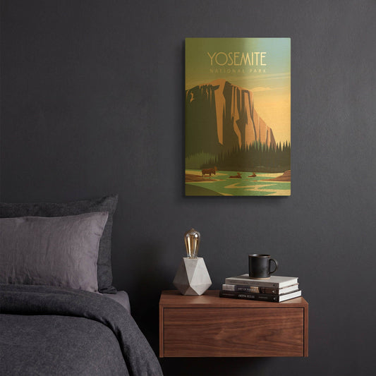 'Yosemite National Park' By Arctic Frame Gold Metal Wall Art