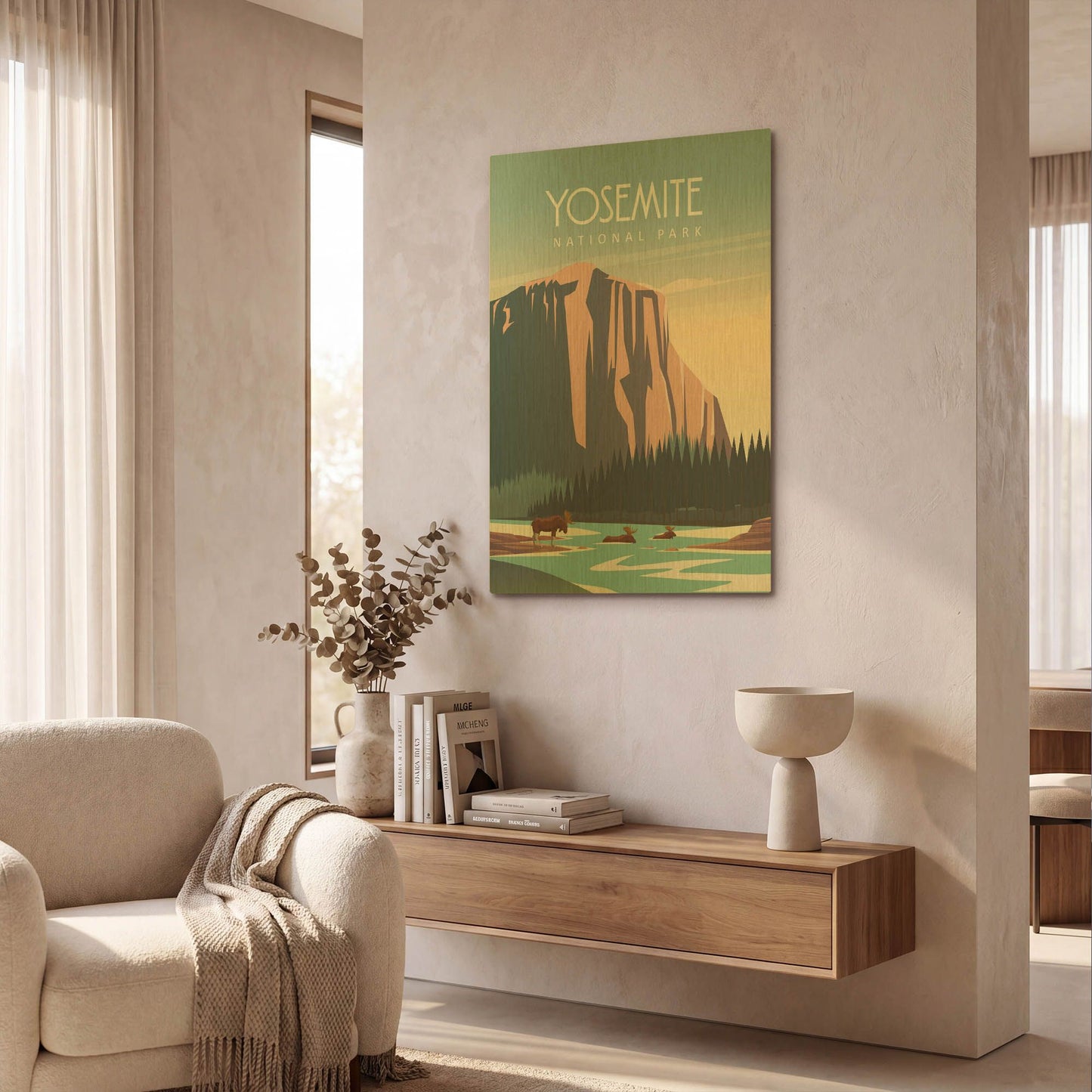 'Yosemite National Park' By Arctic Frame Gold Metal Wall Art