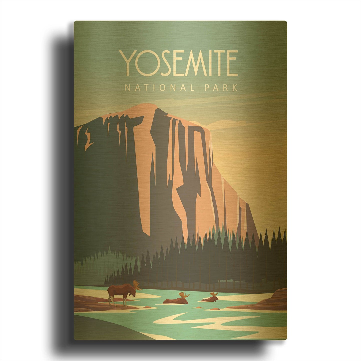 'Yosemite National Park' By Arctic Frame Gold Metal Wall Art