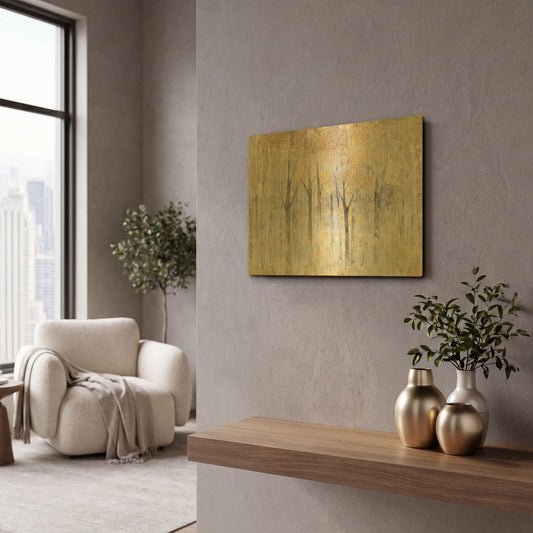 'Seasons End Gold' By Avery Tillmon Gold Metal Wall Art