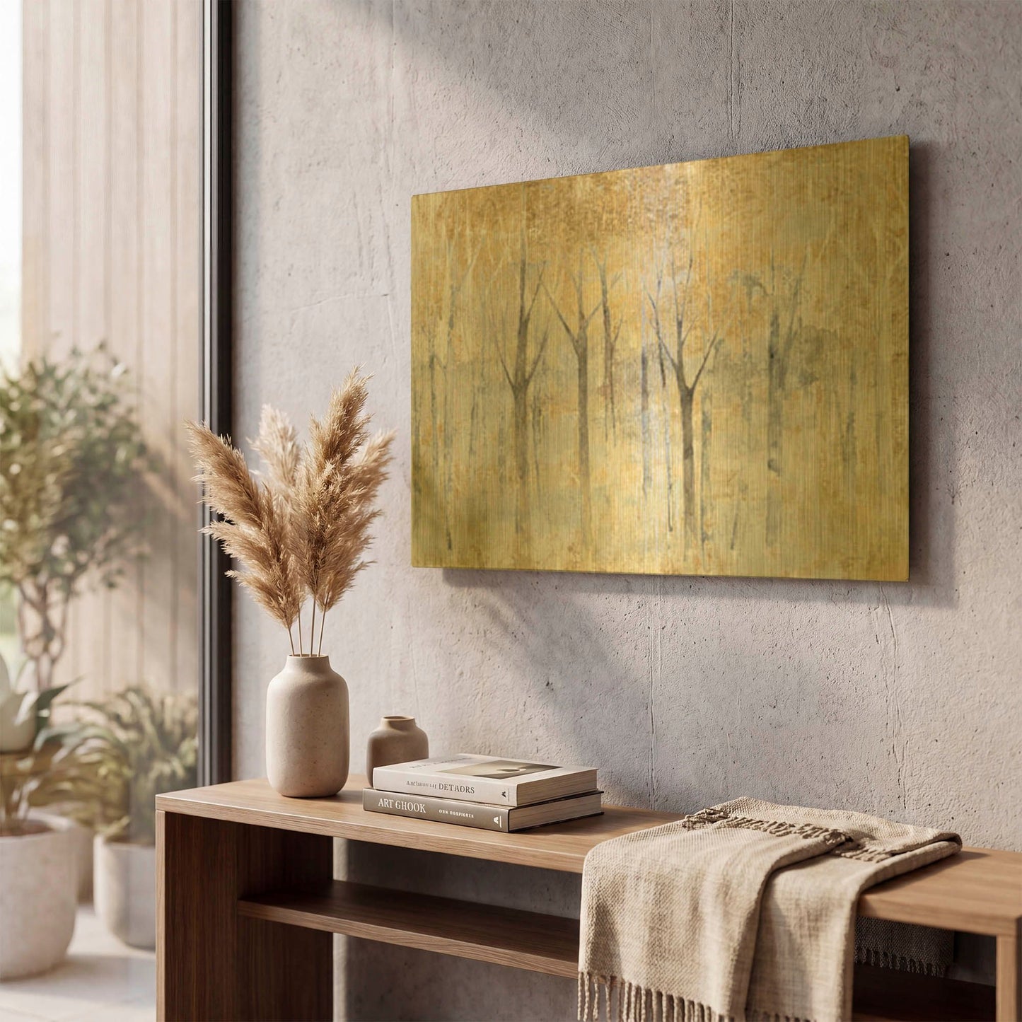 'Seasons End Gold' By Avery Tillmon Gold Metal Wall Art
