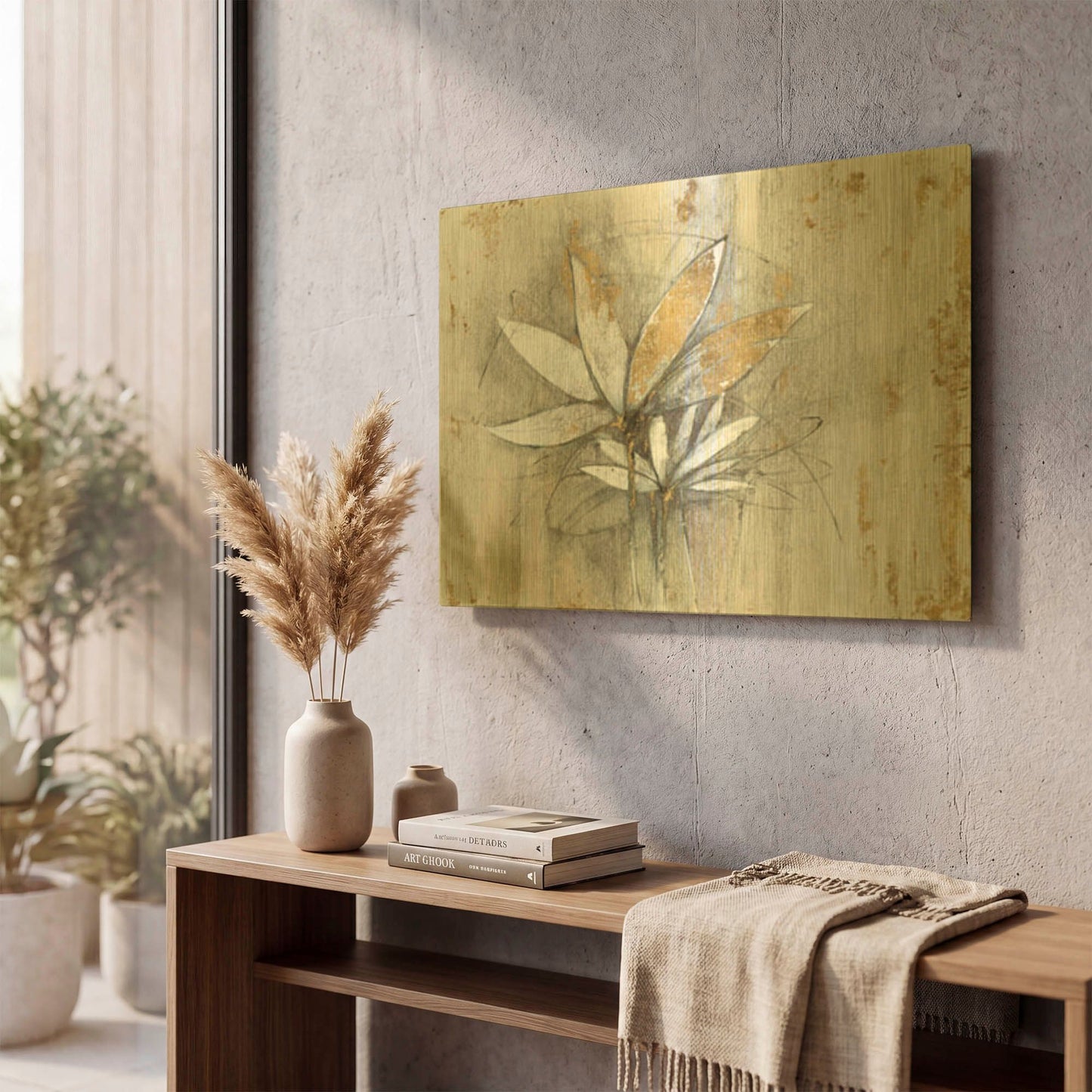 'Windflowers' By Avery Tillmon Gold Metal Wall Art