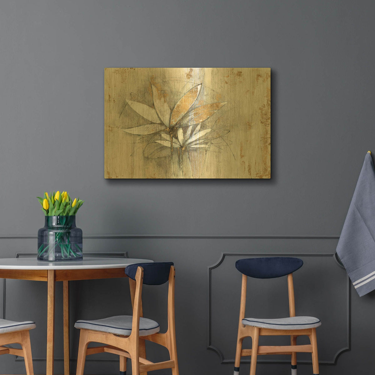 'Windflowers' By Avery Tillmon Gold Metal Wall Art