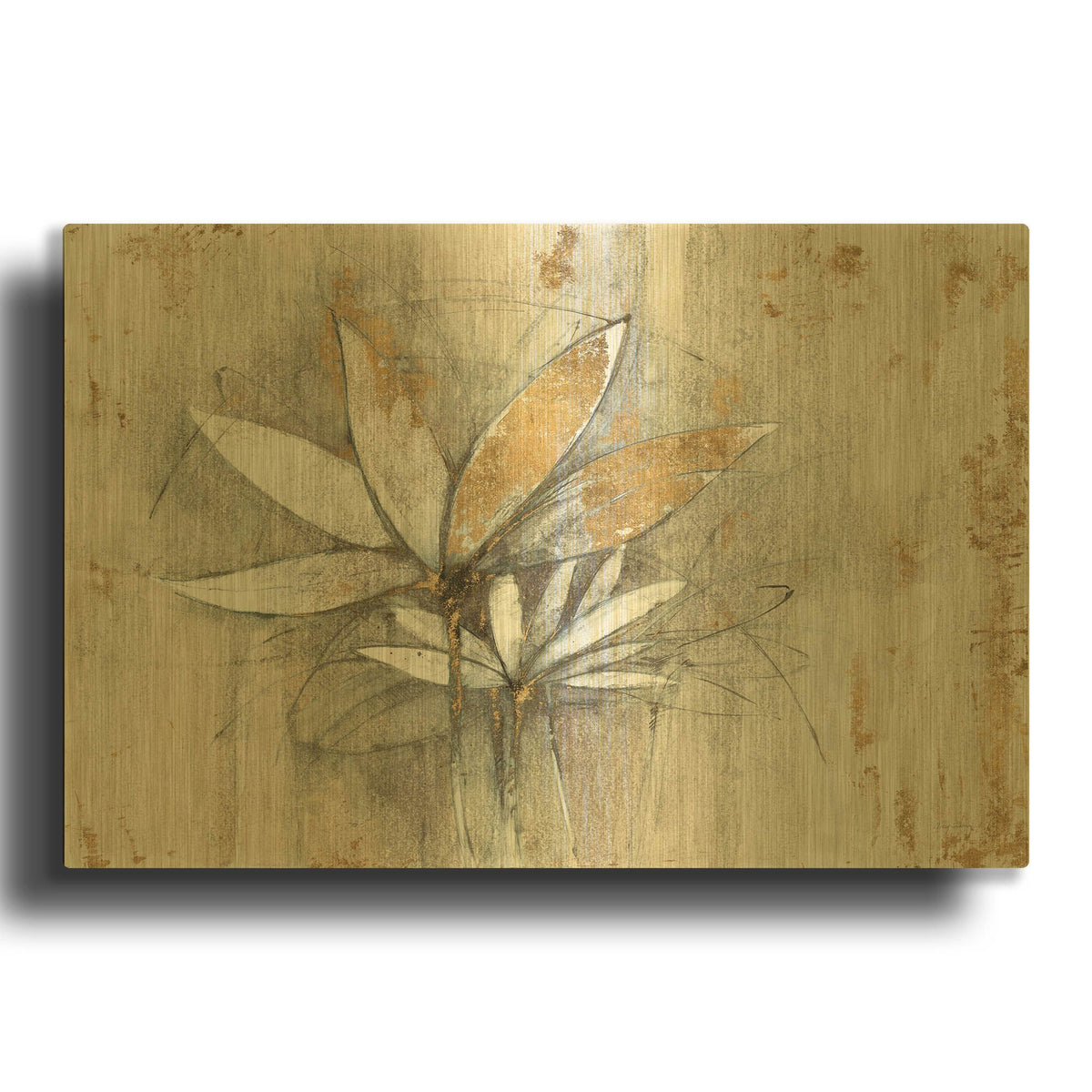 'Windflowers' By Avery Tillmon Gold Metal Wall Art