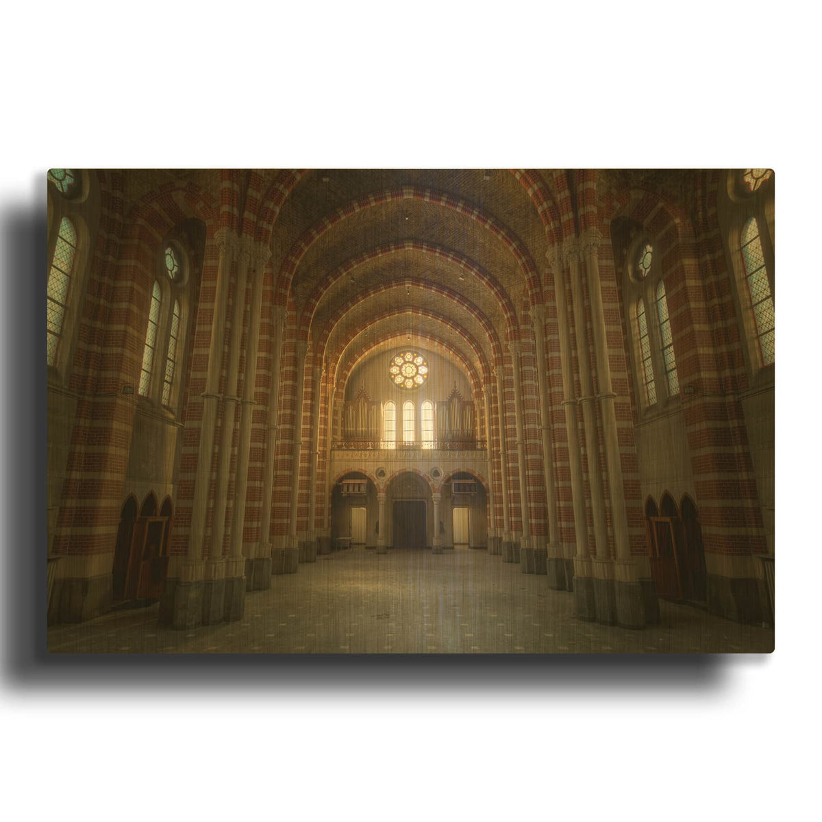 'Sunrise in Church' By Roman Robroek Gold Metal Wall Art