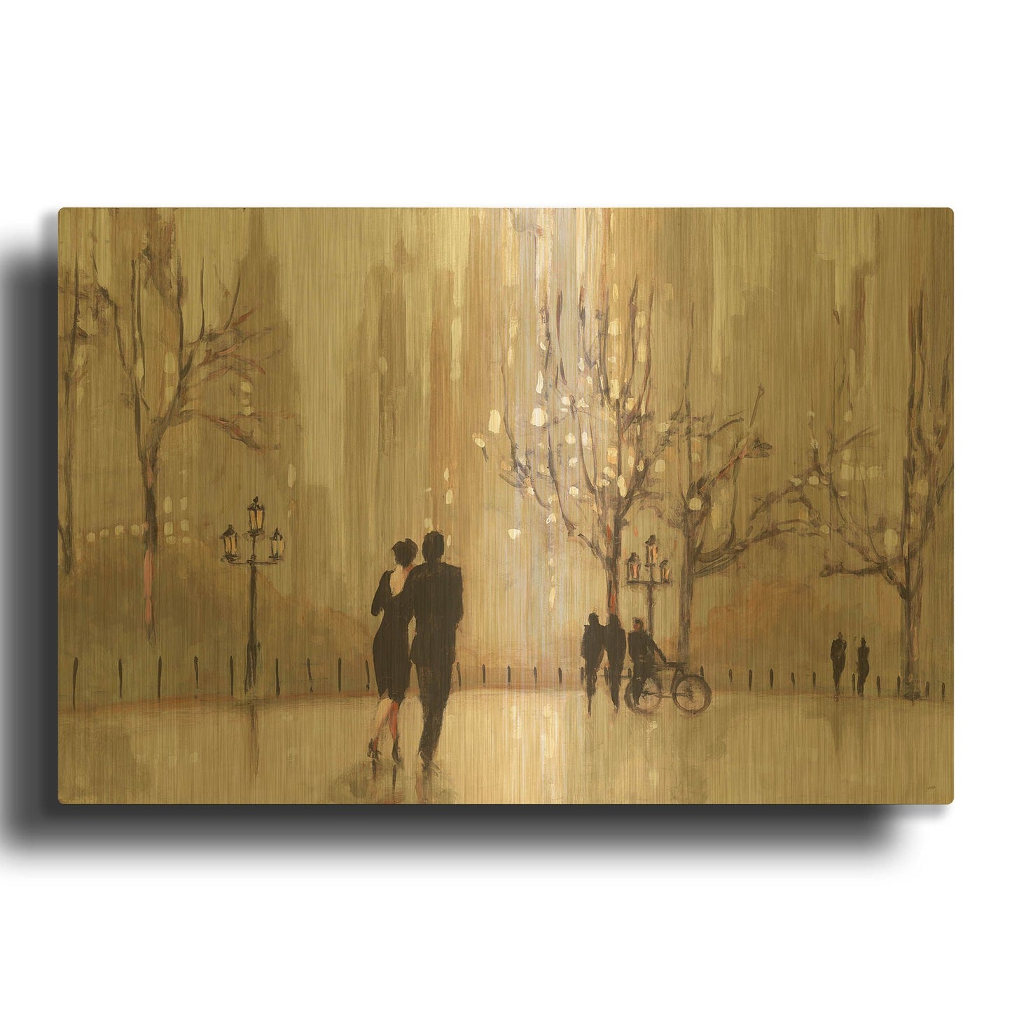 'An Evening Out Neutral' By Julia Purinton Gold Metal Wall Art