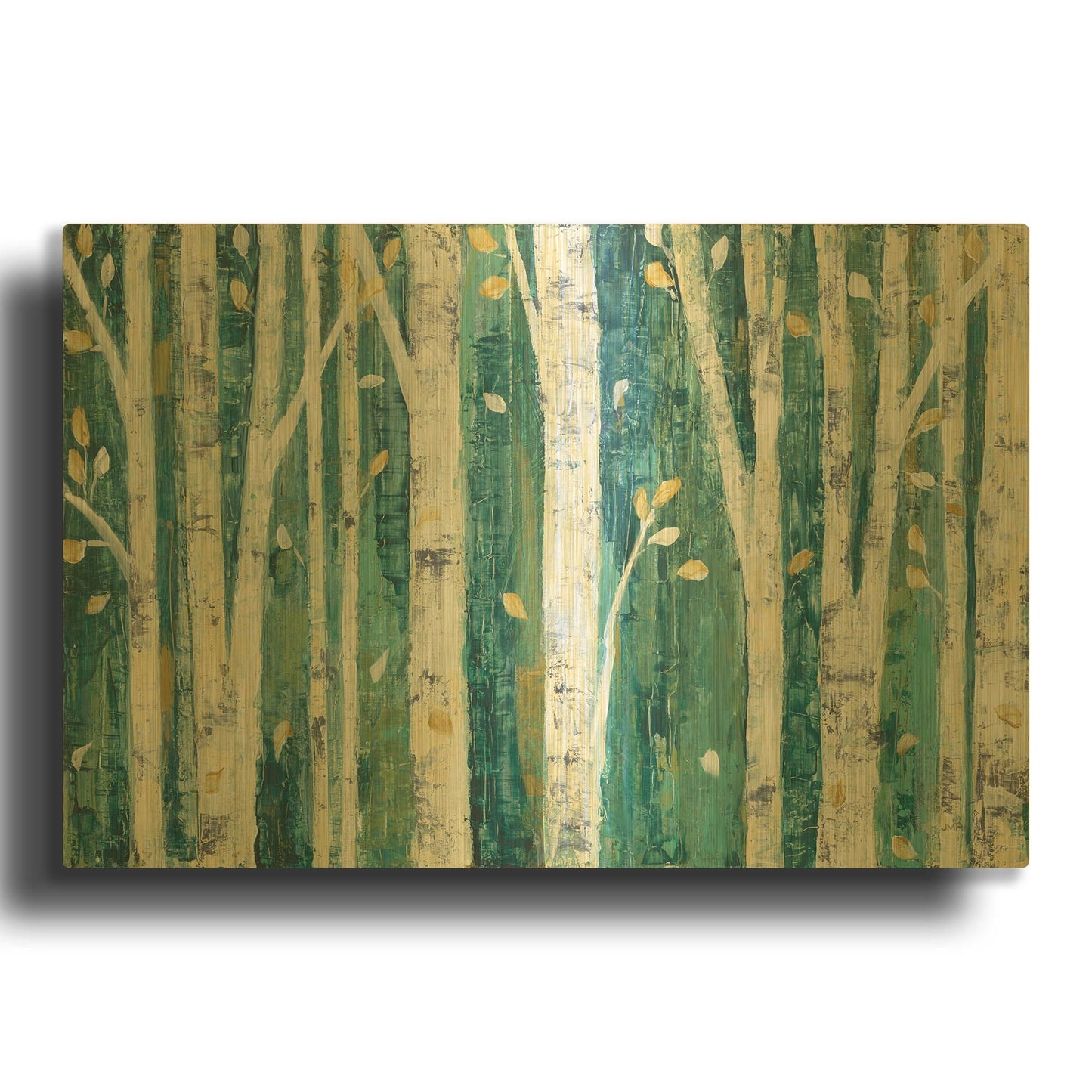 'Birches in Spring' By Julia Purinton Gold Metal Wall Art