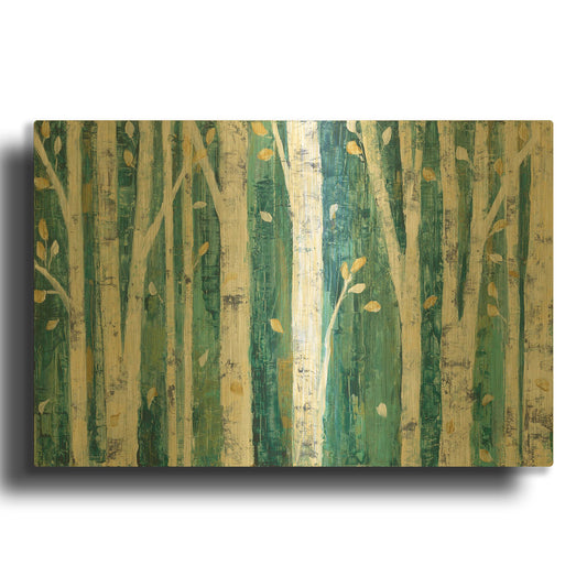 'Birches in Spring' By Julia Purinton Gold Metal Wall Art