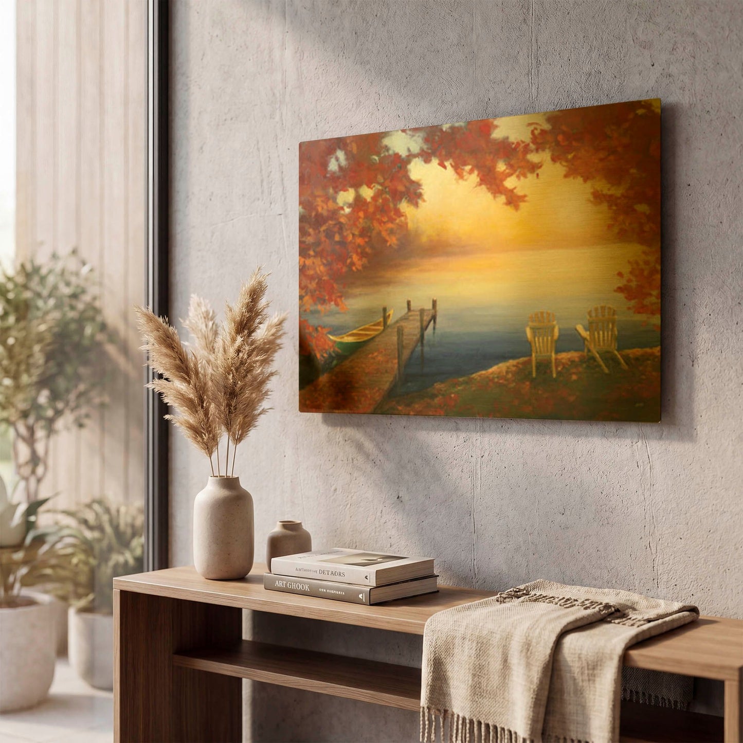 'Autumn Glow' By Julia Purinton Gold Metal Wall Art