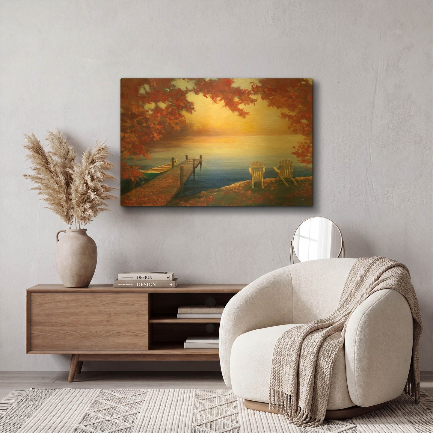 'Autumn Glow' By Julia Purinton Gold Metal Wall Art