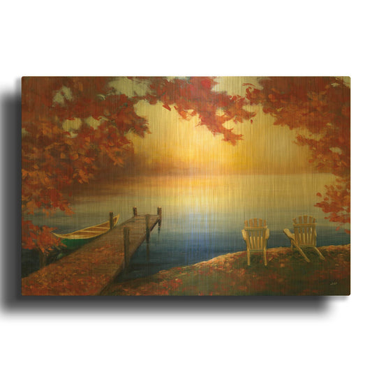 'Autumn Glow' By Julia Purinton Gold Metal Wall Art