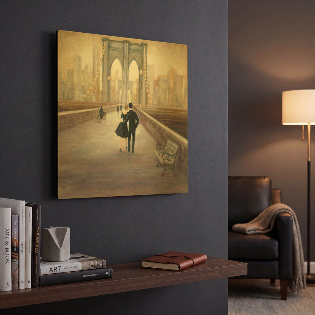 'Bridge to New York' By Julia Purinton Gold Metal Wall Art