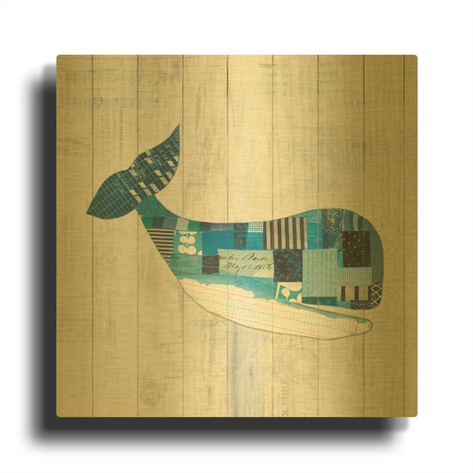 'Wind and Waves II Nautical' By Courtney Prahl Gold Metal Wall Art