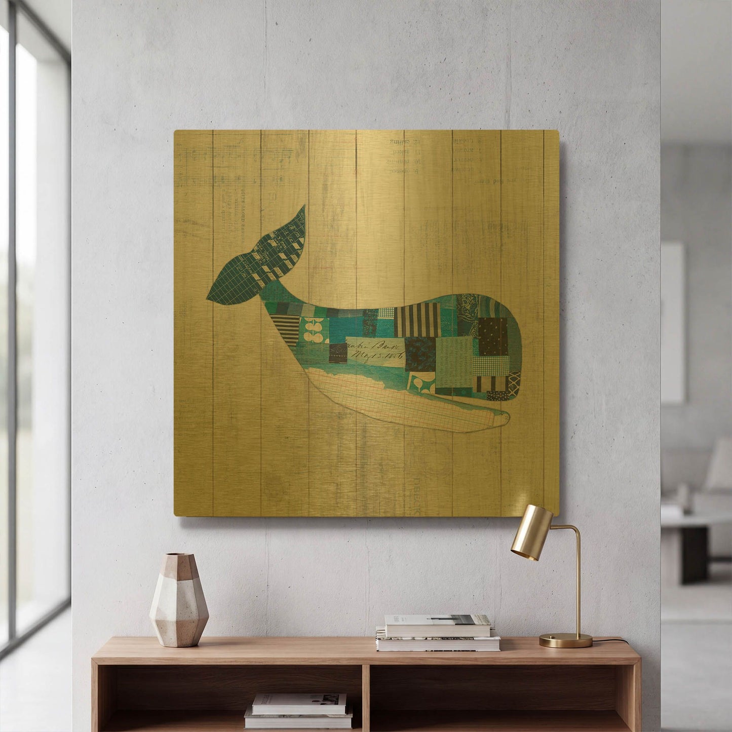 'Wind and Waves II Nautical' By Courtney Prahl Gold Metal Wall Art