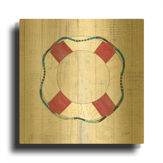'Wind and Waves III Nautical' By Courtney Prahl Gold Metal Wall Art