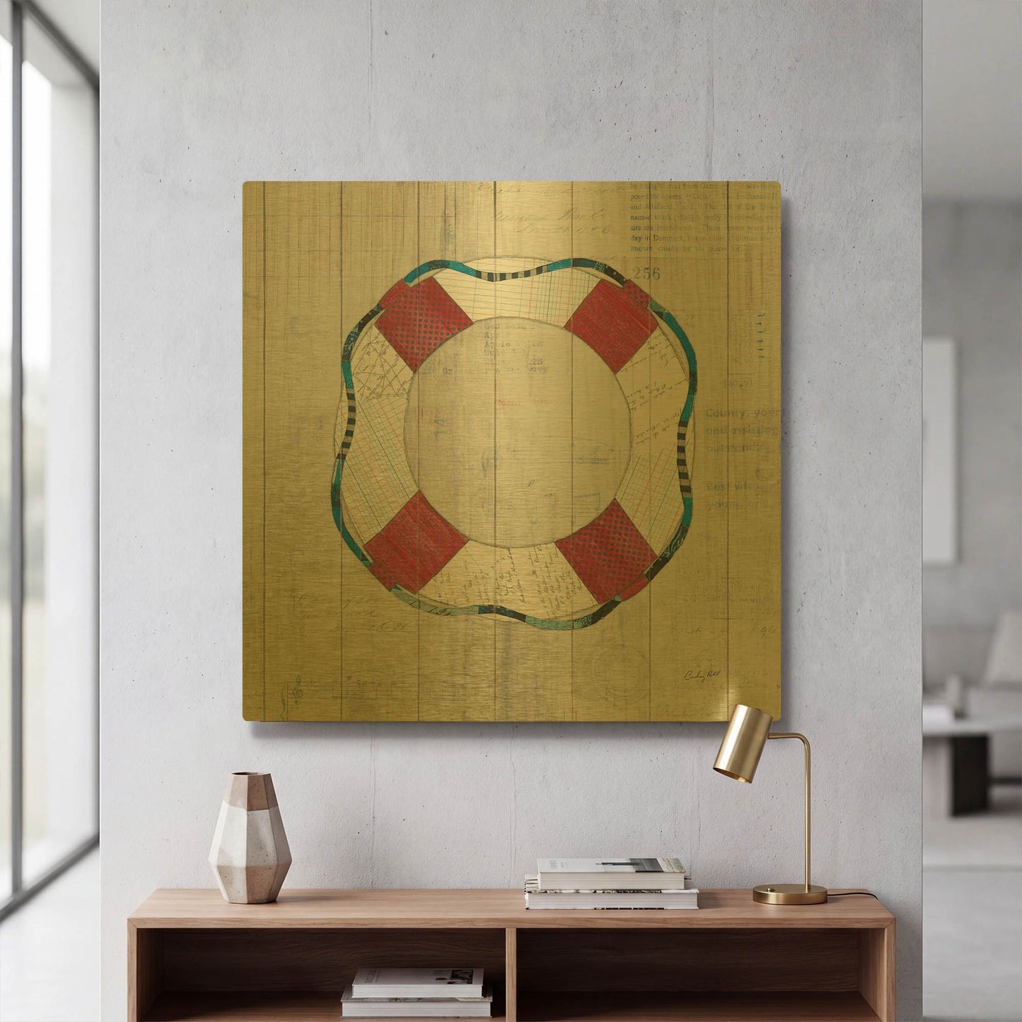 'Wind and Waves III Nautical' By Courtney Prahl Gold Metal Wall Art