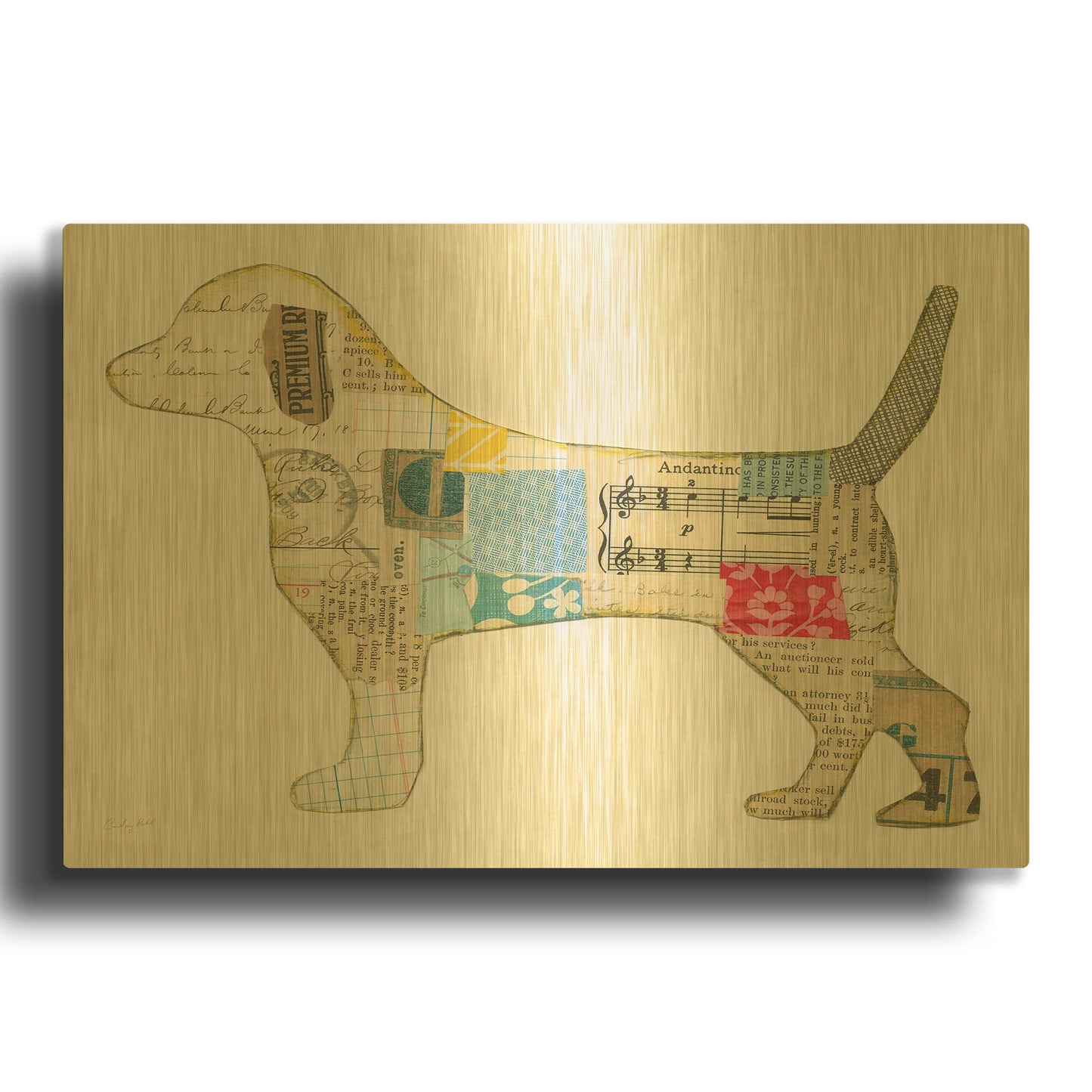 'Good Dog IV' By Courtney Prahl Gold Metal Wall Art