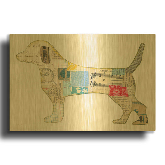 'Good Dog IV' By Courtney Prahl Gold Metal Wall Art