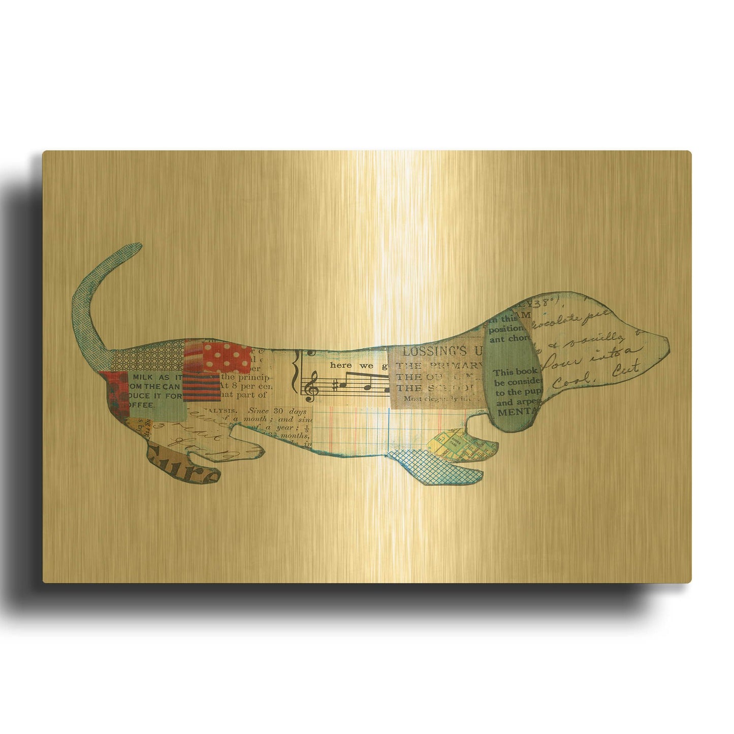'Good Dog III' By Courtney Prahl Gold Metal Wall Art