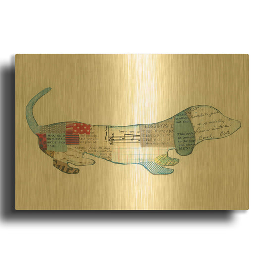'Good Dog III' By Courtney Prahl Gold Metal Wall Art
