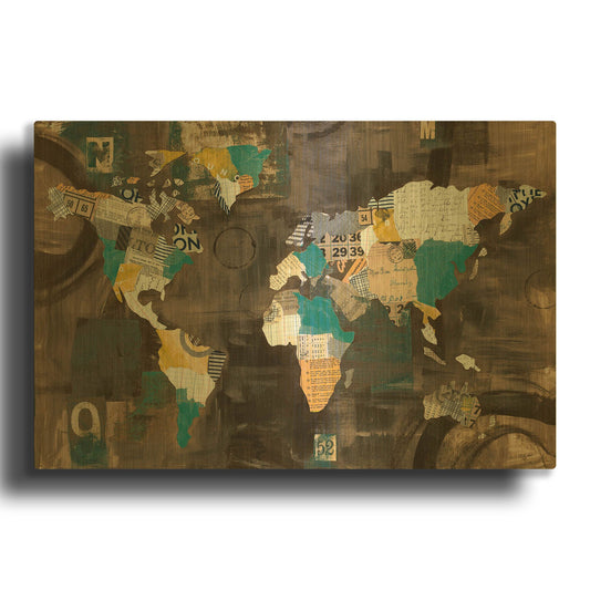'Golden World on Brown' By Courtney Prahl Gold Metal Wall Art
