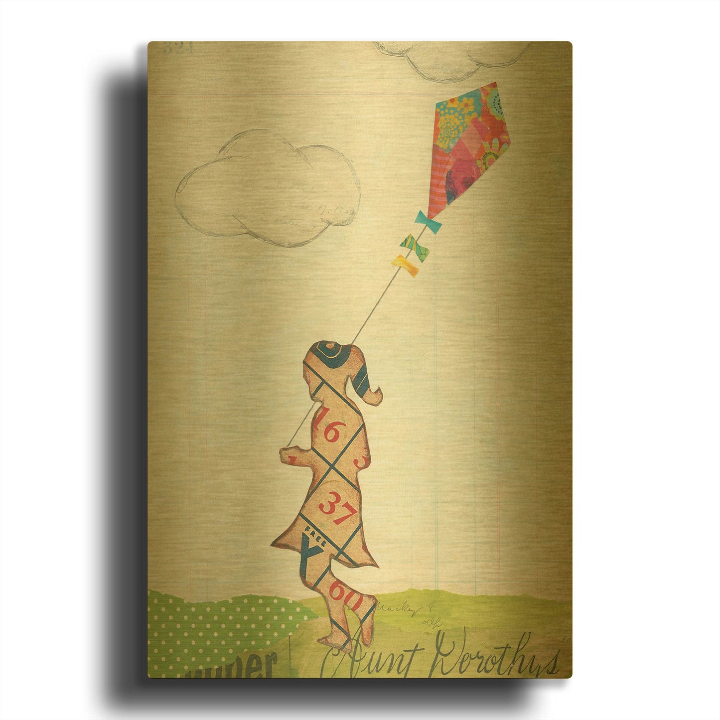 'Rain and Wind II' By Courtney Prahl Gold Metal Wall Art