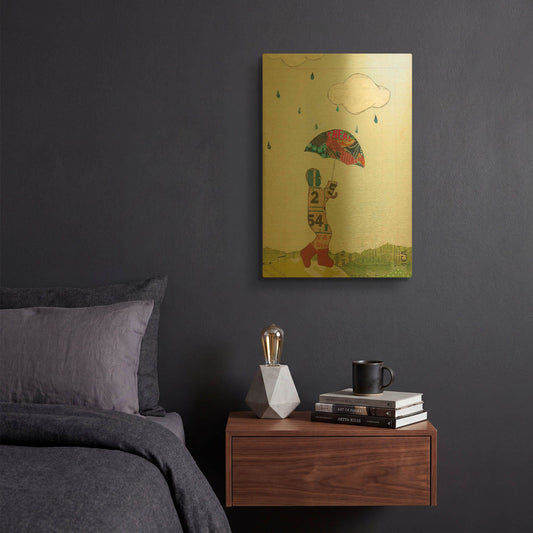'Rain and Wind III' By Courtney Prahl Gold Metal Wall Art