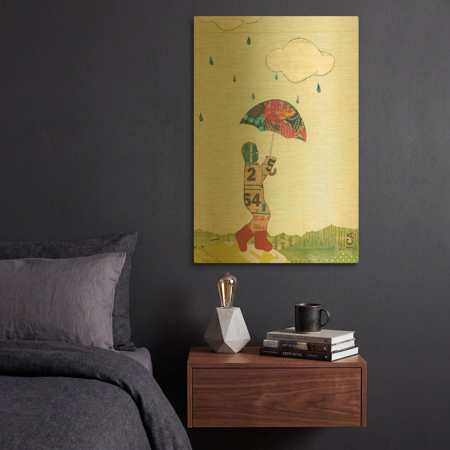 'Rain and Wind III' By Courtney Prahl Gold Metal Wall Art