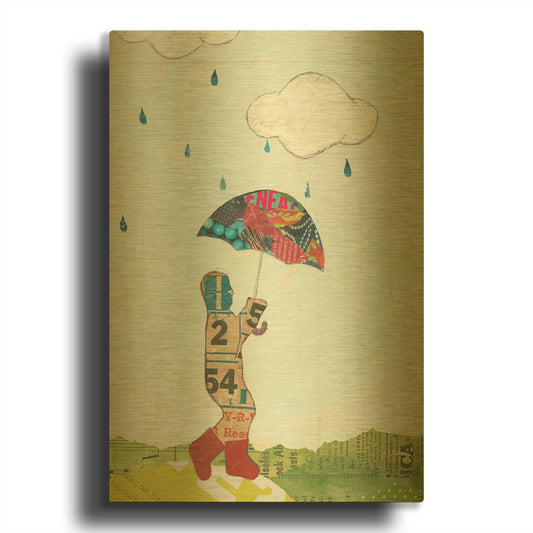 'Rain and Wind III' By Courtney Prahl Gold Metal Wall Art