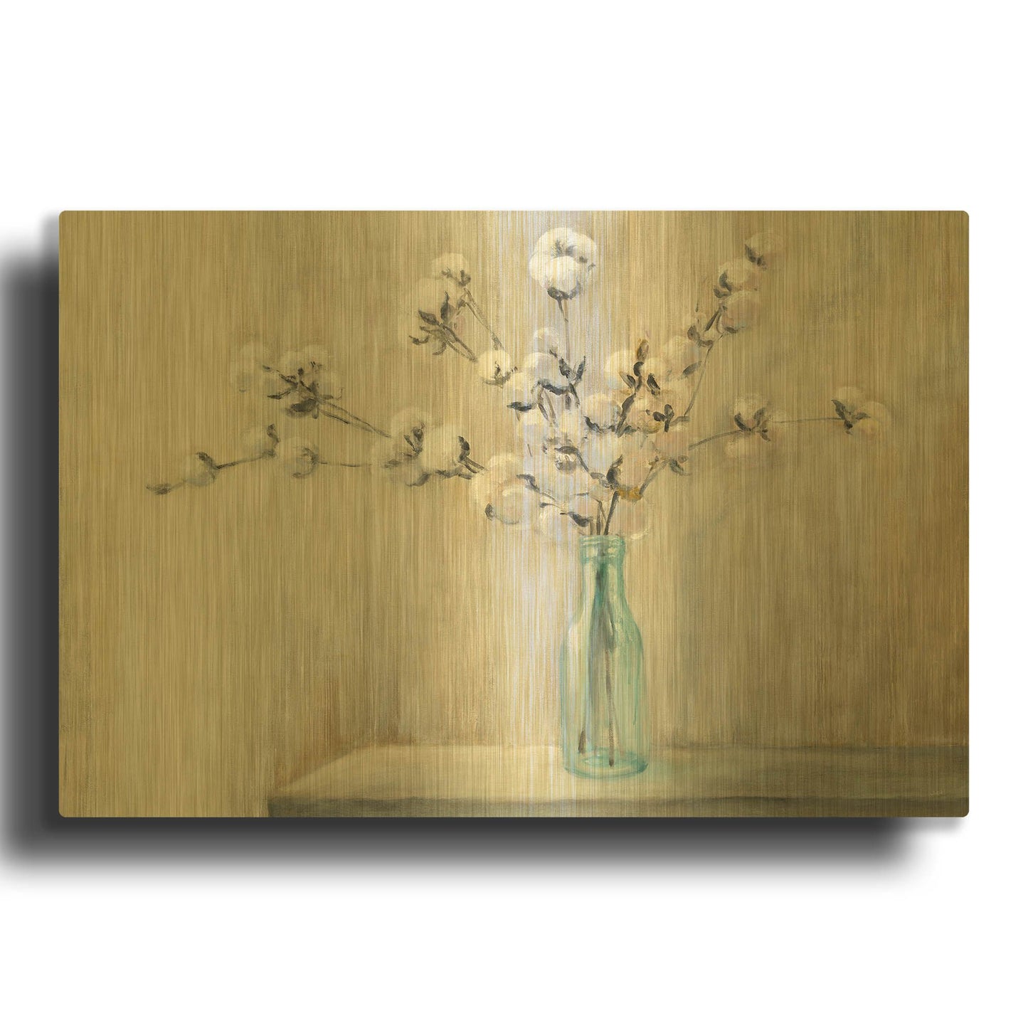 'Cotton Bouquet' By Julia Purinton Gold Metal Wall Art