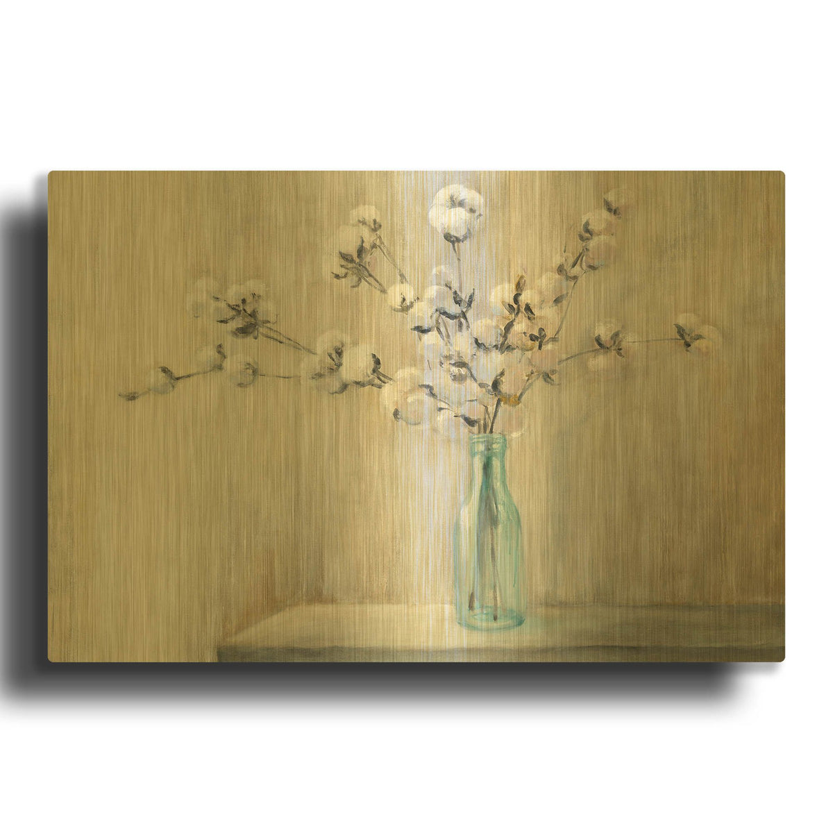 'Cotton Bouquet' By Julia Purinton Gold Metal Wall Art