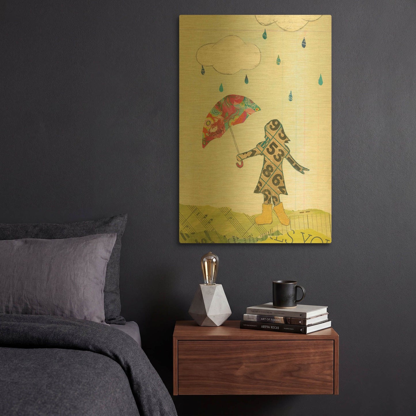 'Rain and Wind IV' By Courtney Prahl Gold Metal Wall Art