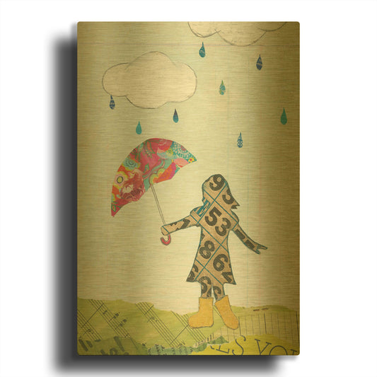 'Rain and Wind IV' By Courtney Prahl Gold Metal Wall Art