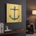 'Nautical Collage III on Newsprint' By Courtney Prahl Gold Metal Wall Art