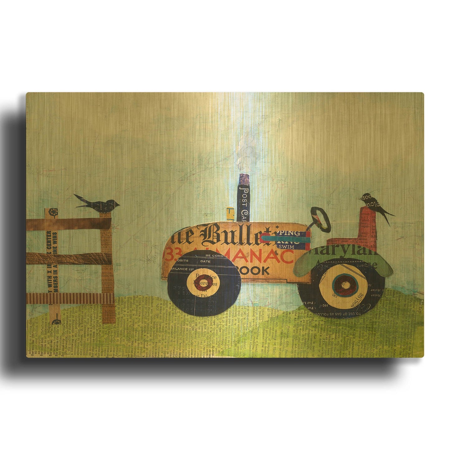 'On the Farm II' By Courtney Prahl Gold Metal Wall Art