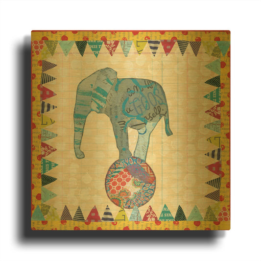 'Circus Fun II' By Courtney Prahl Gold Metal Wall Art