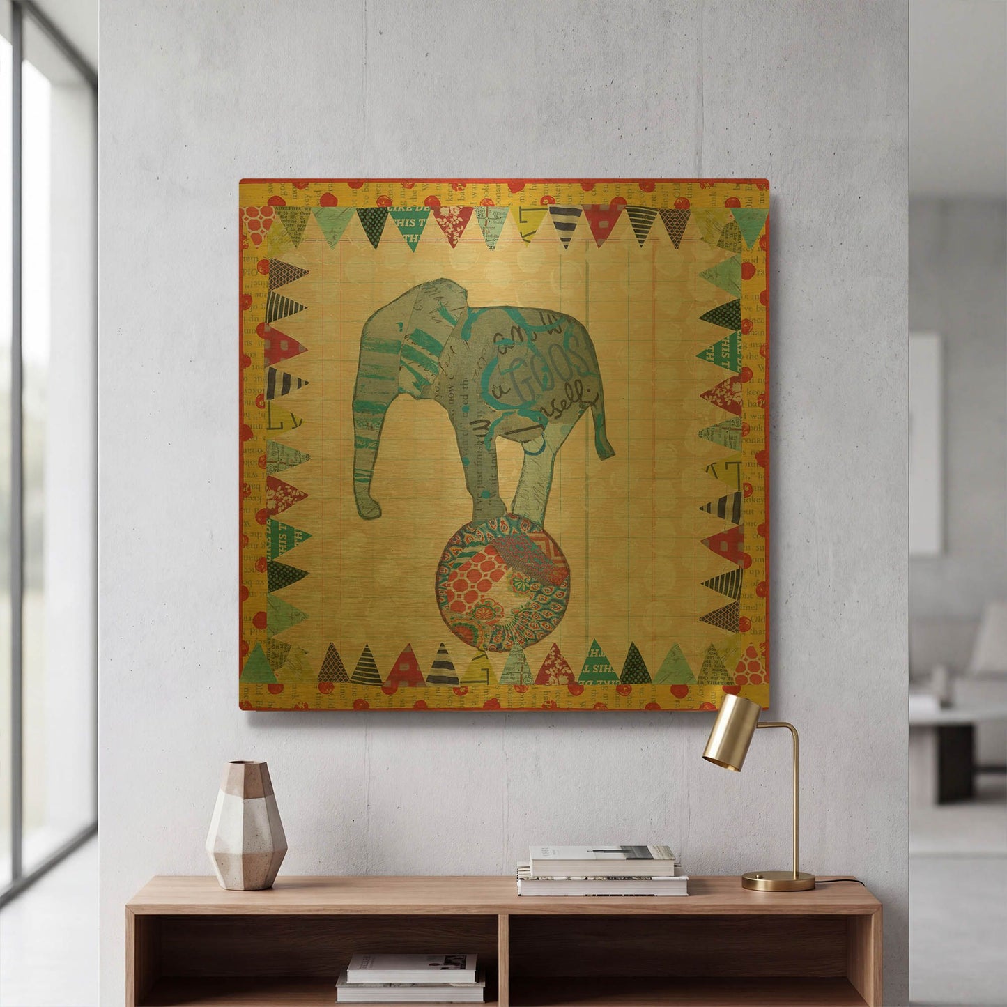 'Circus Fun II' By Courtney Prahl Gold Metal Wall Art